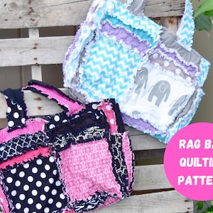 Diaper Bag Pattern, Expecting Mom Gift PDF Quilt Pattern, Purse Rag Quilt Pattern for Beginners