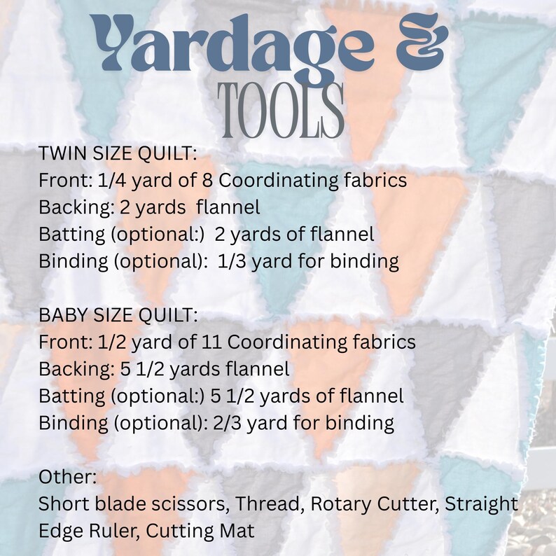 Triangle Rag Quilt Pattern: Easy Patchwork Tutorial (PDF Pattern) | Sew ...