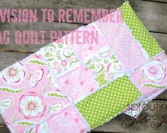 Ashlyn Rag Quilt Pattern - Baby Quilt Pattern - Kid Sewing Pattern - Easy Quilt Patternss - Simple Quilt Pattern