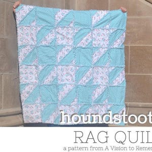 Chevron Houndstooth Rag Quilt Pattern | Easy Sew Baby Patchwork Blanket PDF Download
