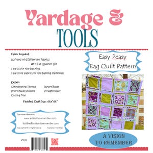 Easy Peasy Rag Quilt Pattern, Beginner Quilt Pattern for Kids and Baby Blankets