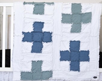 Plus Rag Blanket Pattern PDF | Easy Rag Quilt Tutorial | Scrappy Layered Reversible Baby & Cozy Throw Quilt DIY