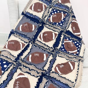 Football Quilt Baby Rag Quilt Pattern PDF - Easy Sewing Pattern for Adorable Baby Quilt, DIY Baby Gift Idea