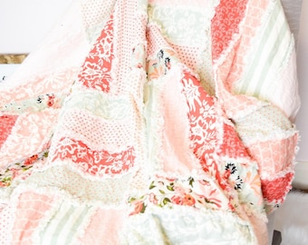 Rail Fence Rag Quilt Pattern for Throw Size Rag Quilt, Can be Easily Made into Larger or Smaller Quilts | Beginner Quilting Sewing Blankets