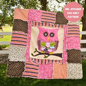 Owl Rag Quilt Pattern PDF | Baby Quilt Patterns for Beginners | Easy Patchwork Sewing Tutorial | Simple Quilting Project | Instant Download
