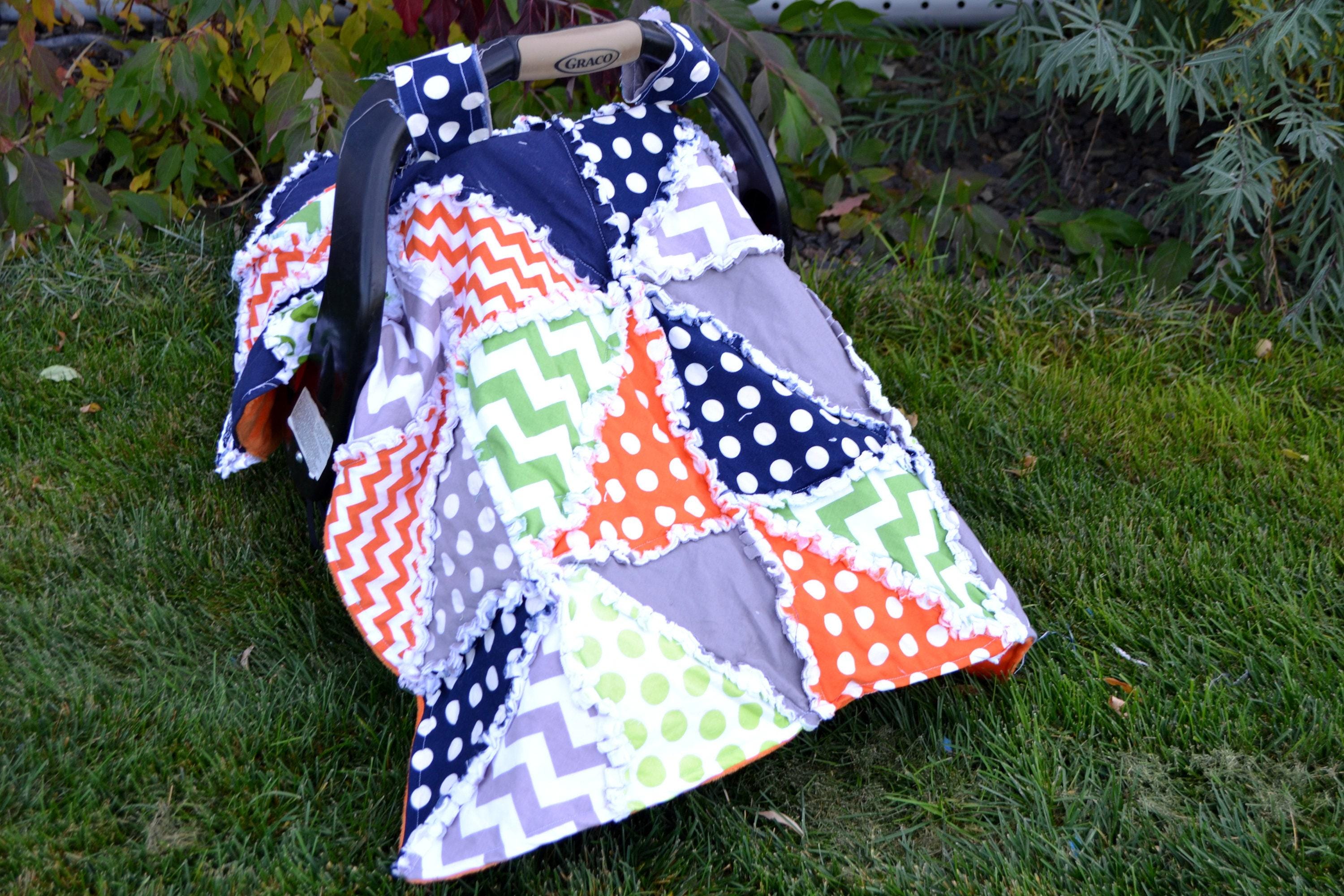 Triangle Quilt Patterns PDF, Baby Rag Quilt Pattern, Car Seat Cover Pattern