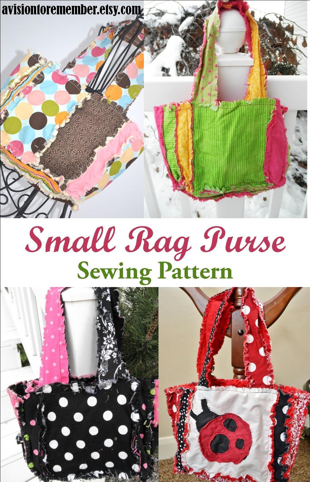 Patchwork Bag PDF Quilt Patterns, Easy to Make Small Quilted Bag Tote