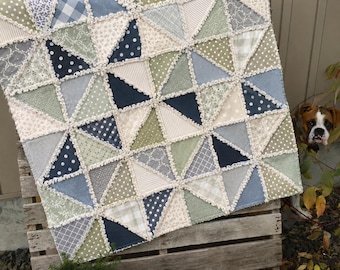 Pinwheel Rag Quilt Pattern | Easy Baby Quilt, Beginner Sewing Project (PDF Download) | Pinwheel Baby Quilt