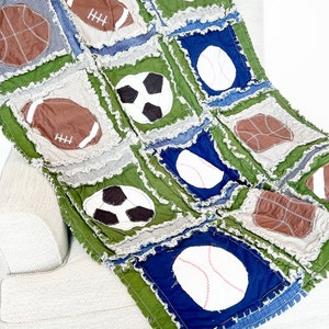 Sports Quilt Pattern PDF, Soccer, Football Quilt, Baseball Quilt, Basketball Quilt Baby Quilt Pattern image 1