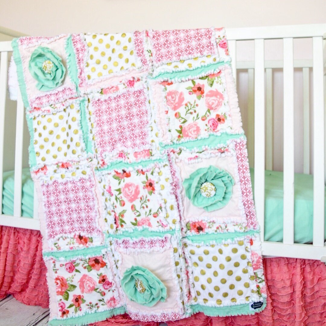 Ruffle Flower Rag Quilt Pattern Girl Quilt Pattern Sewing Etsy