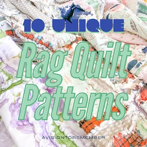 10 Rag Quilt Patterns PDF Book | Baby Quilt Patterns | Beginner Sewing Pattern Tutorial | DIY Patchwork Quilting Guide | Instant Download