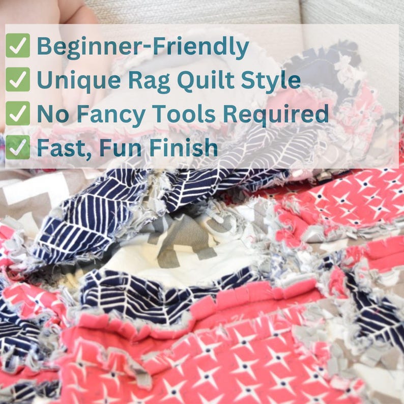 Easy Peasy Rag Quilt Pattern, Beginner Quilt Pattern for Kids and Baby Blankets