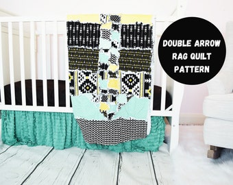 Arrow Quilt Patterns PDF Sewing Patterns Digital Download, Big Rag Quilt Pattern, Rag Quilt Throw