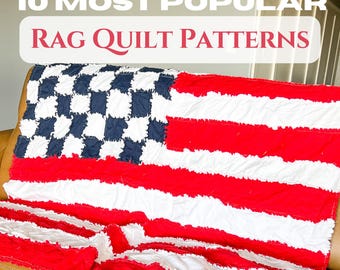 Rag Quilt Pattern Book PDF | Easy Rag Quilts for Beginners, 10 DIY Patterns, Patchwork Designs, Step-by-Step Quilt Tutorial 50.00 Value