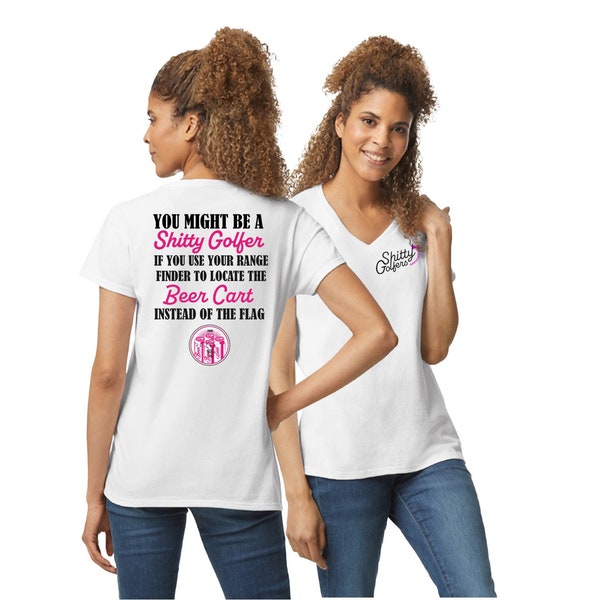 Funny Ladies Golf Shirts - Plus Size Golf Shirts - Beer Cart/Range Finder - Witty Golf Puns