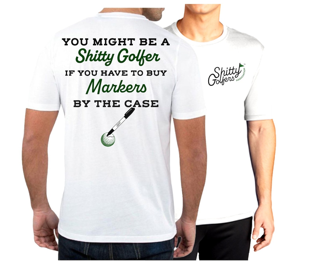 Men's Funny Golf Shirts Golf Ball Markers Adult Humor Graphic Tees