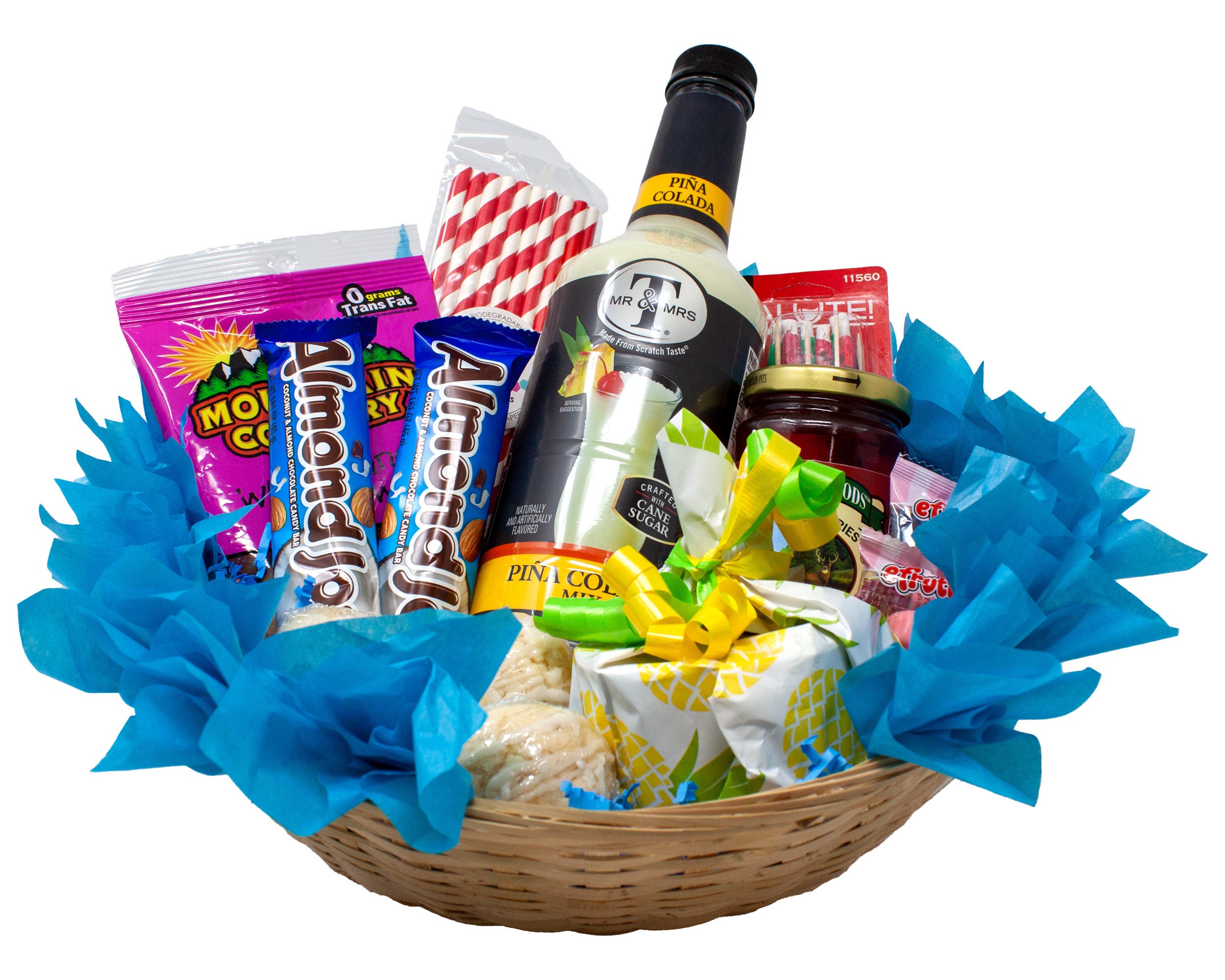 Pina Colada Mix Gift Basket With Recipe Card & Coconut Snacks Etsy