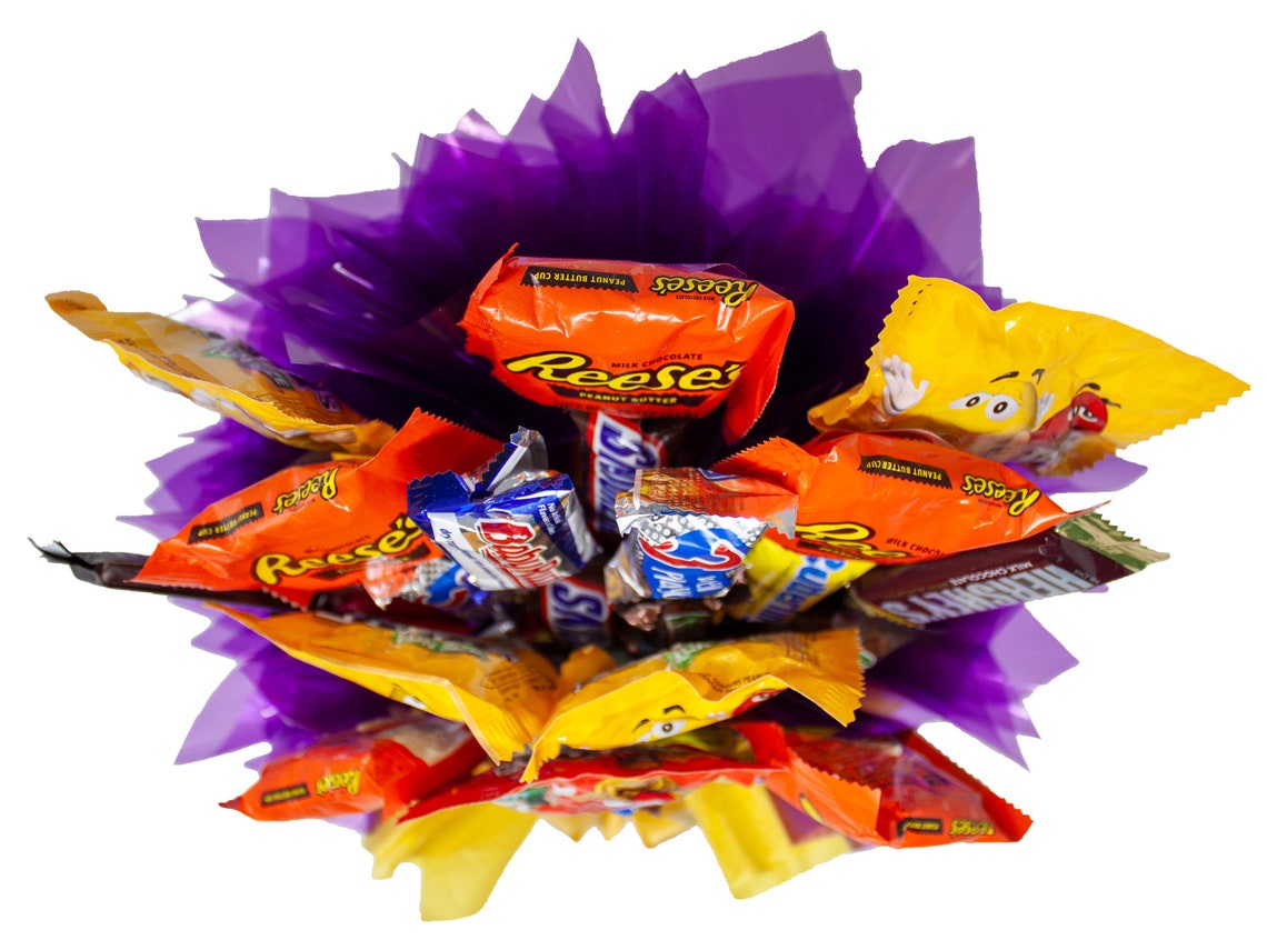 Candy Bouquet Fun Sized Mini Candy Variety Assortment Etsy