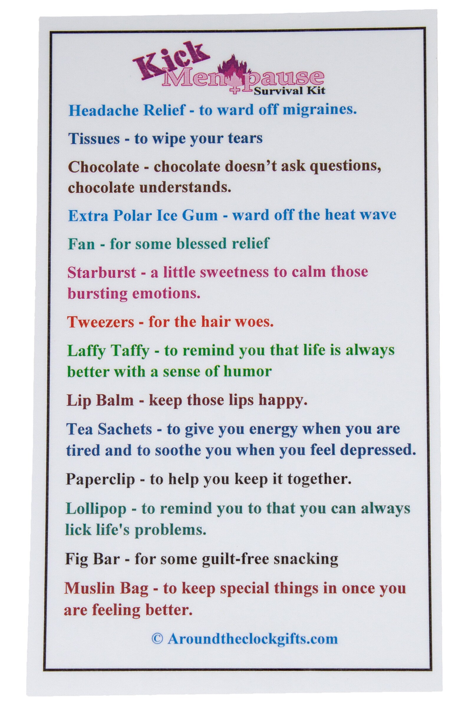 Kick Menopause With This Amusing Survival Kit Funny Birthday Etsy