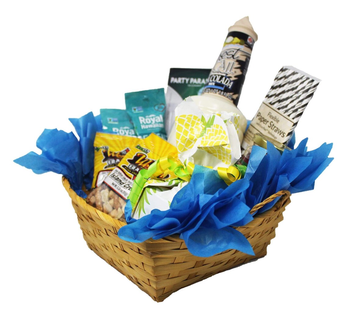 Pina Colada Mix Gift Basket with Recipe Card & Coconut Snacks Etsy