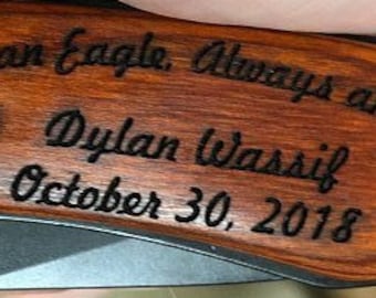 Engraved Knife. Once an Eagle Always an Eagle. Personalized Gift.