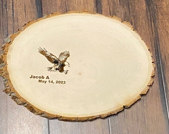 Eagle Personalized Guest Book. Court of Honor guest book. Natural wood, each piece is one of a kind. Made in the USA.