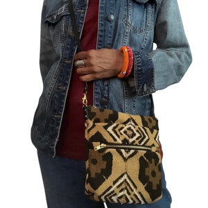 Mud Cloth Messenger Bag Black — Luangisa African Gallery