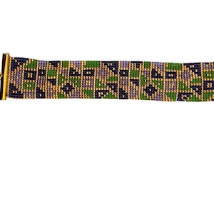Handwoven Islamic Motif Collection of Seed Bead Loom Bracelets: Geometric Designs