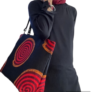 Scarlet Ankara Print Große Schultertasche