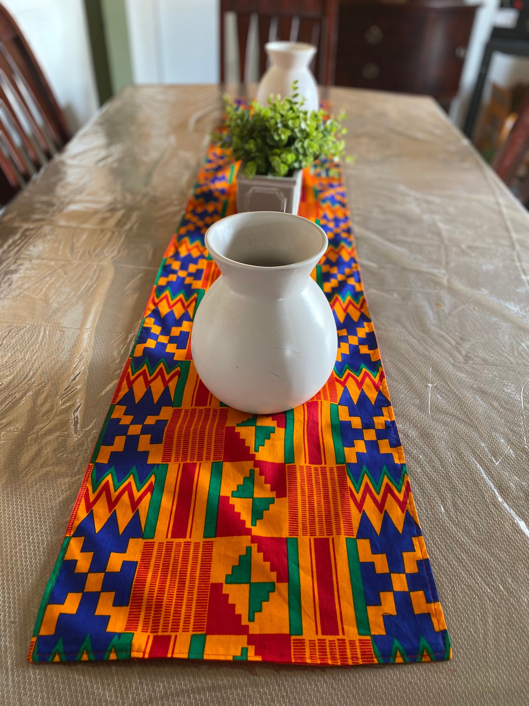 Cultural Pride Table Runner Collection: Kente Table Runner and Placemat Sets
