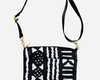 Bolsa transversal com estampa africana - Mini bolsa Ankara feita à mão - Bolsa elegante - Presente para ela - Bolsa pequena