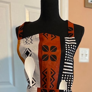 Ankara Print Apron-African Kitchen Apron-Handmade Cooking Apron-Colorful Chef Apron- Cultural Pride Gift-Gift for Her