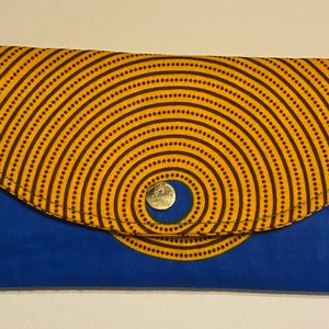 Asha Kollektion von Ankara Handtaschen: Royal Blau und Gold Wallet