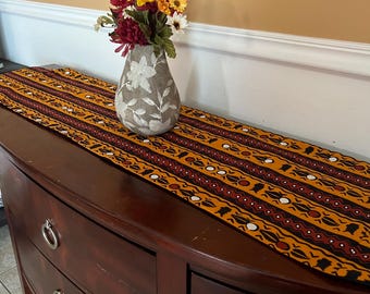 Kente tafelloper en placemat sets-Afrikaanse print tafelloper-Kente placemat sets-handgemaakte tafelloper-handgemaakte placemats-woondecoratie