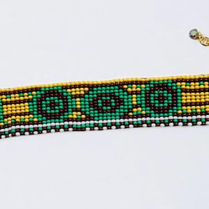 Handwoven Seed Bead Loom Bracelet
