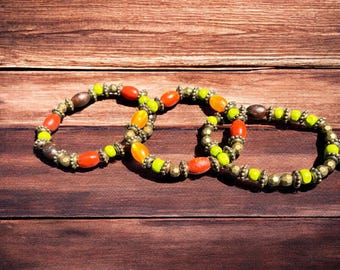 Pulsera elástica de cuentas para mujer - Pulsera de cuentas para mujer - Pulsera de cuentas hecha a mano - Regalo para ella - Pulsera estilo boho