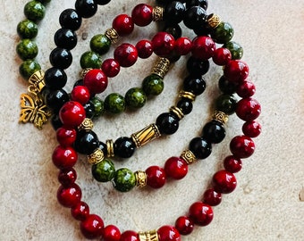 Semi-precisous Jasper Beaded Bracelet