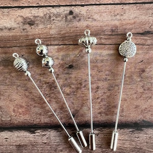 Hijab Decorative Silver Tone Scarf Pins
