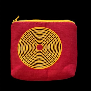Asha Collection of Ankara Handbags: Scarlet and Gold Coin Pouch