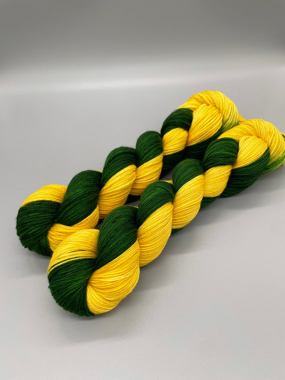 20g Mini Caper, Merino Wool, Yellow Yarn, Green Yarn, Crochet – Hue Loco