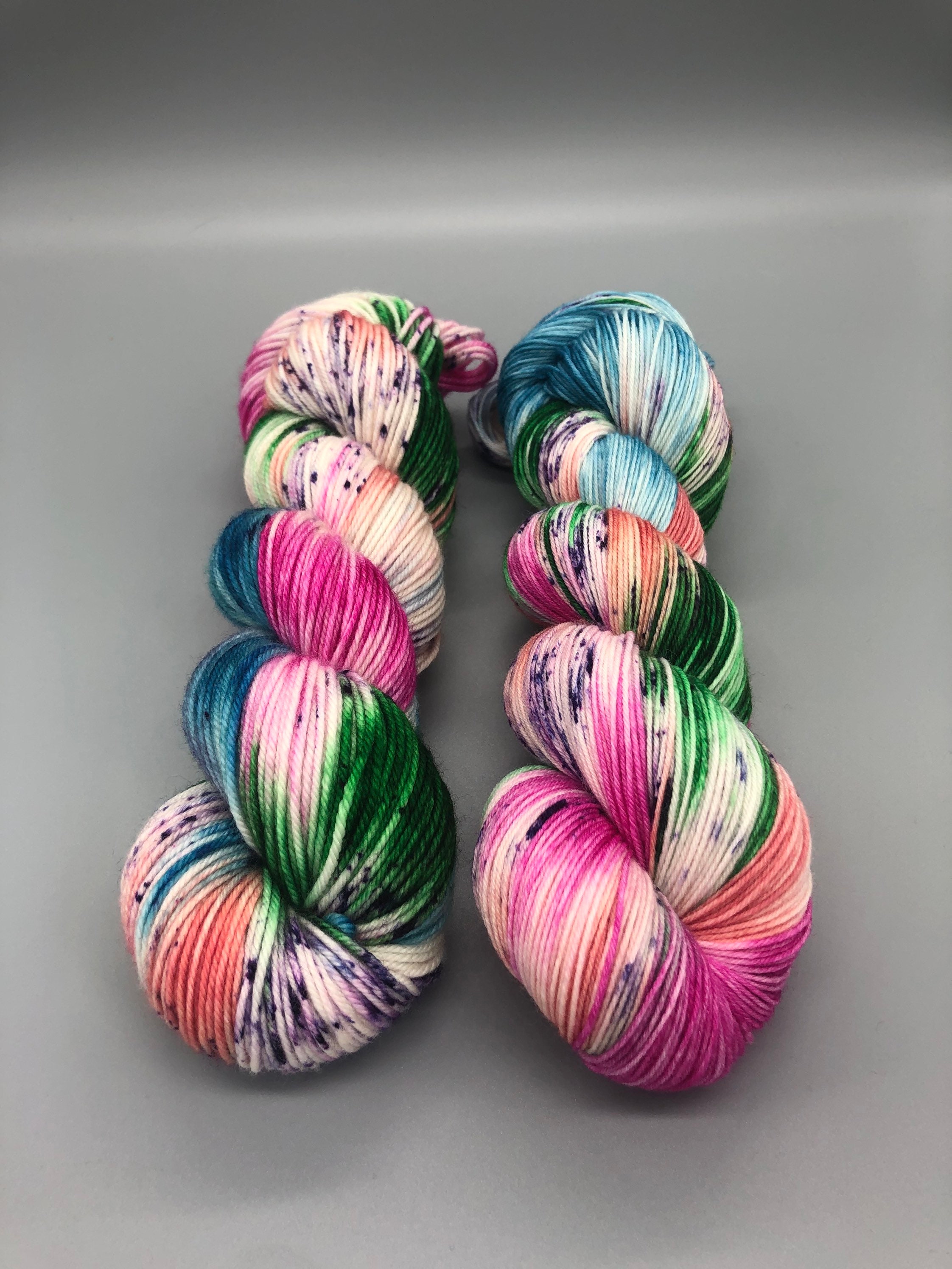 Hand Dyed Yarn, Superwash Merino Wool, Pink, Peach, Blue, Green, Purple ...