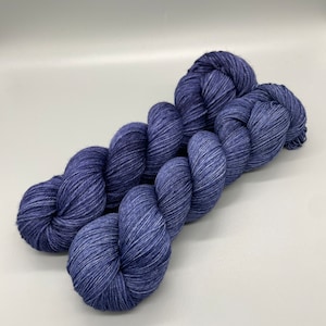 Hand Dyed Yarn, Superwash Merino wool, Blue, Navy tonal, Navy Blue semi solid, Fingering Weight, Sport, DK, Worsted Weight - Blueberry Way