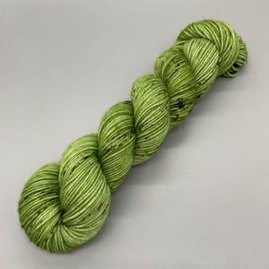 Hand Dyed Yarn, 100% Superwash Merino Wool, DK Weight, Speckled, Green - 231yds per skein - Swamp Thing