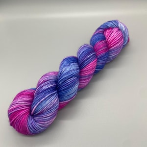 Hand Dyed Yarn, 100% Superwash Merino Wool, DK weight, Pinks, Blue  - 231yd per skein - Make it Pink, Make it Blue
