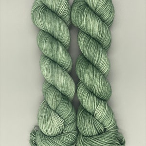 Hand Dyed Yarn, Superwash Merino wool, Green tonal, Green semi solid, Fingering Weight, Sport, DK, Worsted Weight Mellow Meadows image 3