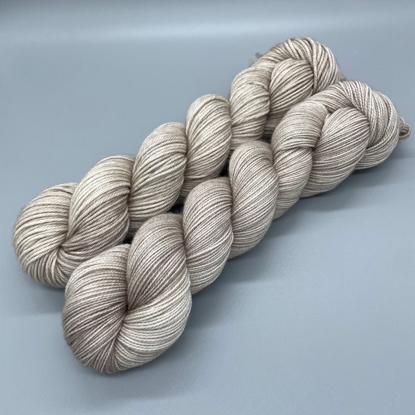 Hand Dyed Yarn, Superwash Merino wool, Tan tonal,  Tan semi solid, Taupe, Fingering Weight, Sport, DK, Worsted Weight - Sands of Time