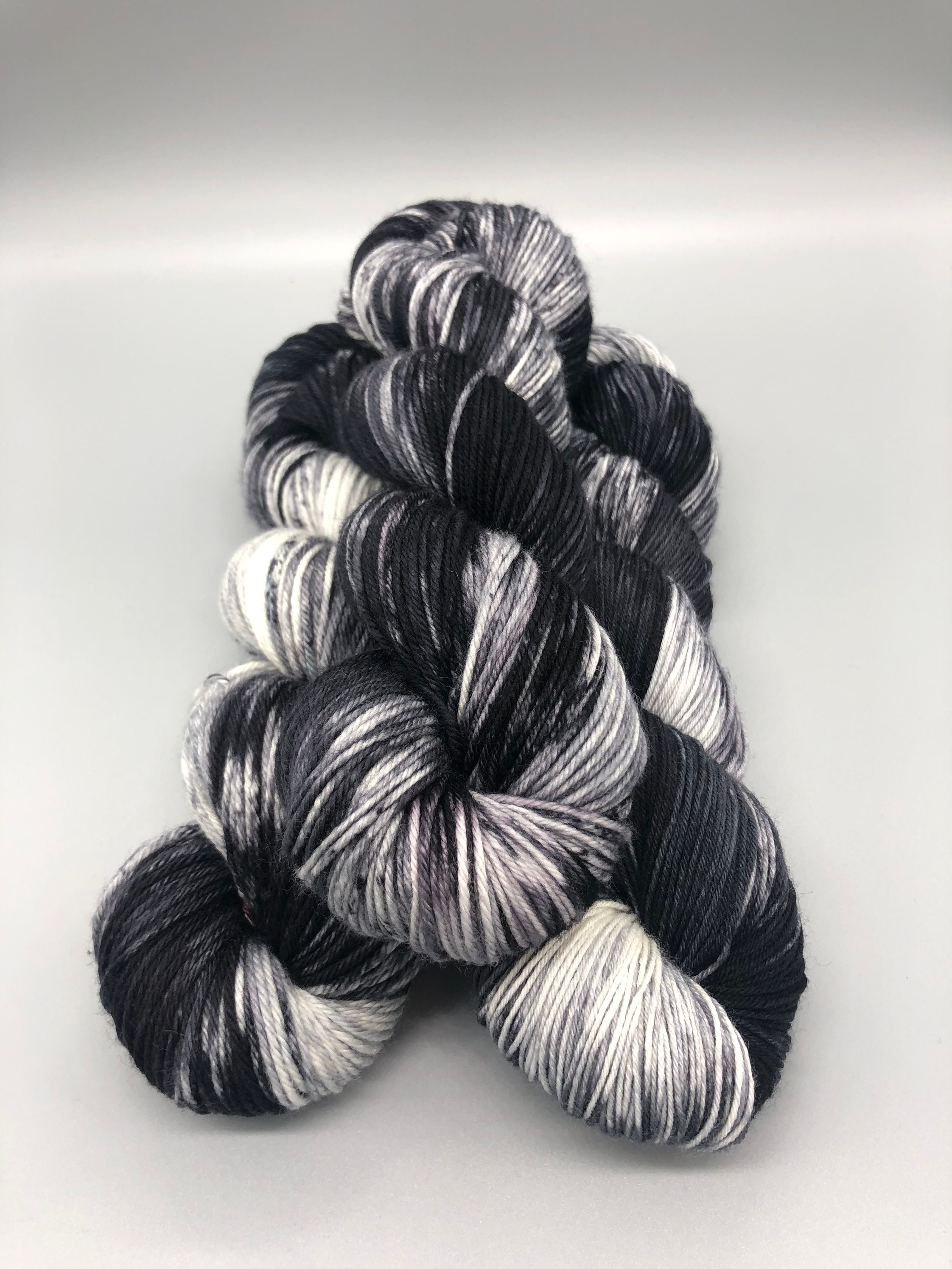 Products :: Hand dyed yarn, Blue and white variegated DK weight yarn,  superwash merino - Moonlight Serenade