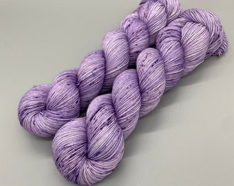 Hand Dyed Yarn, 75% Superwash Merino Wool 25 Nylon, Fingering Weight, Sock Yarn, Purple, Purple Speckles - 463yds per skein - Purple Rain