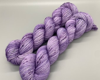 Hand Dyed Yarn, Superwash Merino wool, Purple, Lightly Speckled Yarn, Fingering Weight, Sport, DK, Worsted Weight - Purple Rain