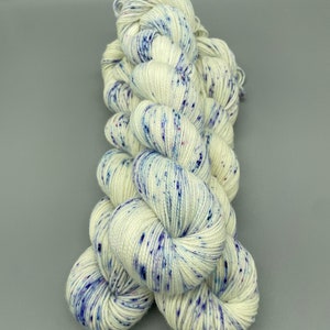 Hand Dyed Yarn, Superwash Merino wool, Blue, Purple, Speckled Fingering Weight, Sport, DK, Worsted Weight Violets image 2